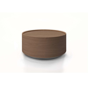 dedalo nightstand - stackable - 57 walnut + titanium hg plinth