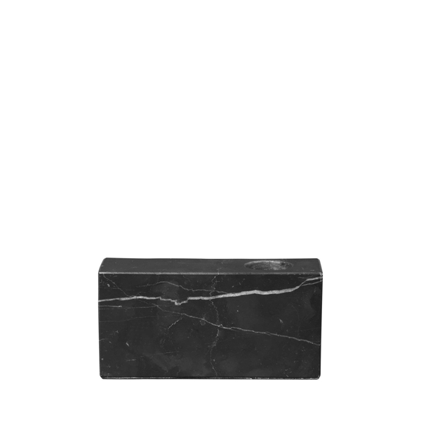 Bloc Marble Candle Holder - Black