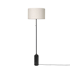 Gravity Floor Lamp Blackened Steel Base Canvas Shade