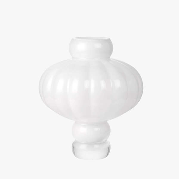 Balloon Glass Vase Shape 08 Medium - White Opal 
