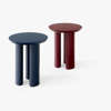 Tung Side Table JA3 - Steel Blue and Burgundy Red