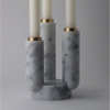 Splendido Candle Holder - White Arabescato Marble